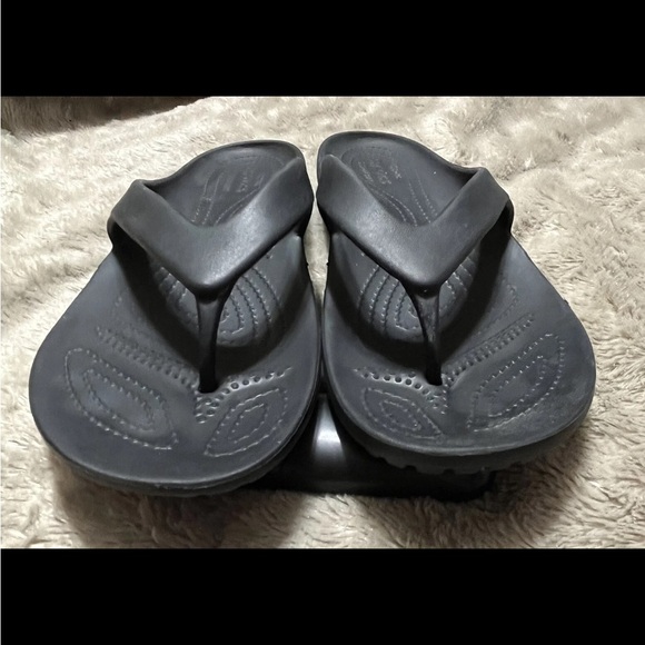 Crocs Iconic Comfort Kadee II Black Flip Flop Sandals Womens Size 11 - Picture 2 of 15